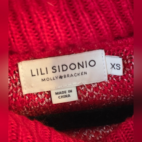 Anthropologie Red Hearts Turtleneck Sweater - Picture 12 of 16